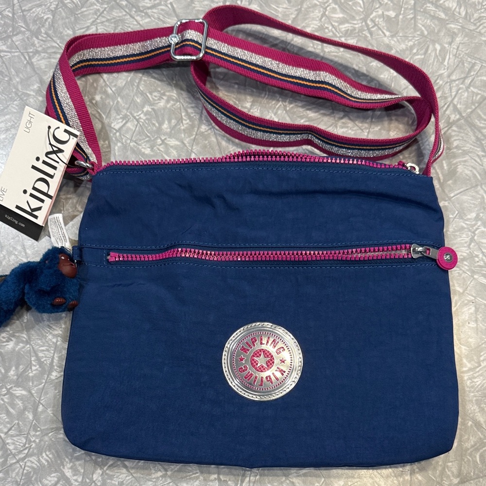 Kipling Navy and Pink Annabelle  Crossbody Bag